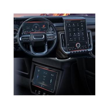 Imagem de ASZSK Para GMC Yukon 2025 ~ 2026 protetor de tela brilhante de 16,8 + 11 + 8 polegadas - [Mais transparente e suave] - Vidro temperado de grau Mil-Grade 9H+ - Tela sensível ao toque *1 + painel * 1 +