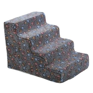 Imagem de Bothyi Escada para cães e animais de estimação, capa removível, confortável, portátil, antiderrapante, degraus para cães e animais de estimação, para sofá, 4 Etapas