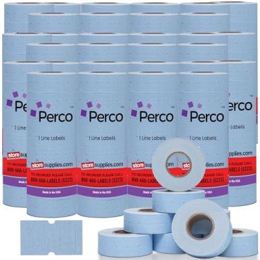 Imagem de Perco Etiquetas azuis de 1 linha - Caixa com 30 mangas, 240.000 etiquetas de preço em branco para Perco Lite, X, Plus e Pro 1 linha Price e Date Guns