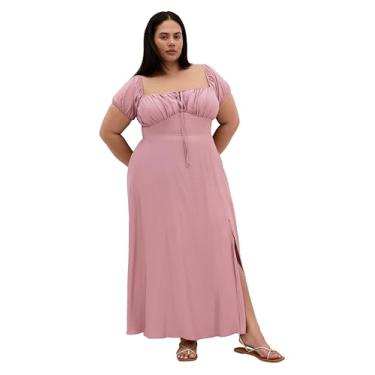 Imagem de City Chic Vestido feminino plus size - Abbigail Split Maxi, Roseberry, 52
