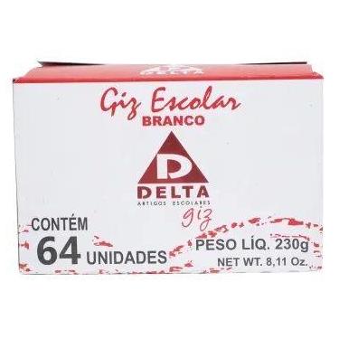 Imagem de Giz escolar comum branco 64 palitos - delta