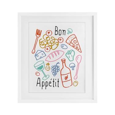 Imagem de Stupell Industries Impressão emoldurada branca Bon Appetit Sketches com desenho sob vidro por Heather Dutton, 53 x 43 cm