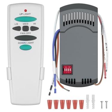 Imagem de Kit de controle remoto universal para ventilador de teto com substituição de luz descendente para Hampton Bay Harbor Breeze Hunter 3-Speed Dimmer UC7078T UC7080T CHQ7078T L3H2010FANHD FANHD FAN-HD6