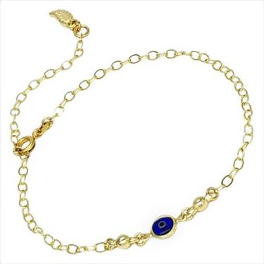 Imagem de Tornozeleira Olho Grego Banho De Ouro 18k 2178 - Très Chic Joias, 25 c