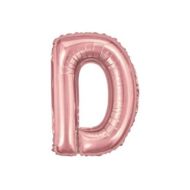Imagem de Balão Letra Metalizada Rose Gold - 40cm (escolha Sua Letra) - PartiuFe