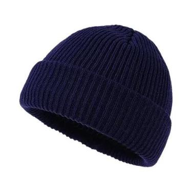 Imagem de Gorro Unissex De Lã Tricotada Quente Cor Sólida Estilo Moderno De Outo