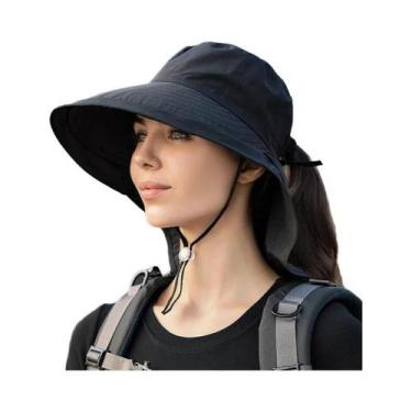 Imagem de Chapéu Balde de Aba Grande para Sol - Proteção UV para Verão, Pesca, M