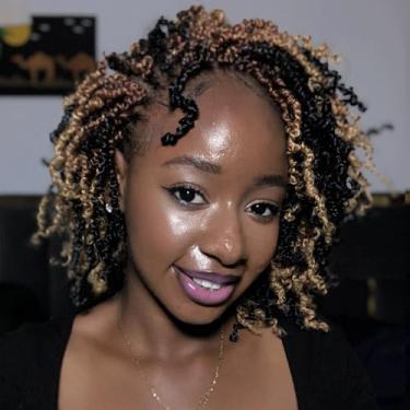 Imagem de GIX Yanky Twist Crochet Hair - Pacotes combo de 25,5 cm (30 fios/peças) pré-torcido macio primavera mini torcido curto Bob Passion Twist, tranças de crochê trançadas (25 cm, 1B-6P+T27+T30-1P)