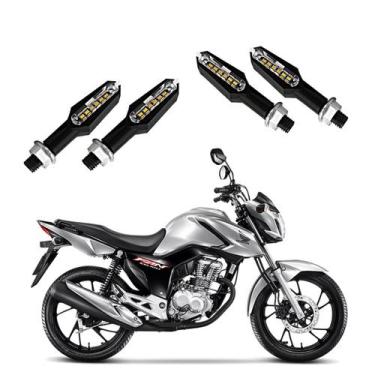 Imagem de KIT 4 Setas Esportiva Pisca de Led Modelo P29 Para Moto Honda CG 160 F