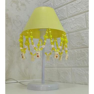 Imagem de Abajur Infantil Flores Luminária Decoração Ursinho Amarelo - Lustres S