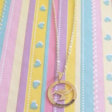 Imagem de Colar Profissões Enfermagem Enfermeira Folheado A Ouro 18k - Milena Jo