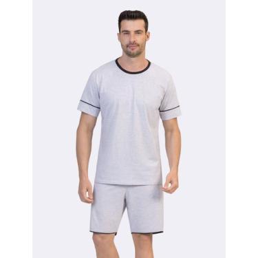Imagem de Pijama Manga Curta Masculino - Veggi, Mescla, M, Masculino