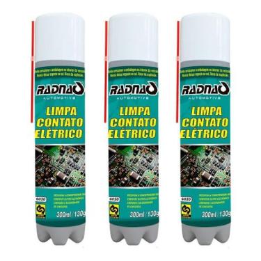 Imagem de Kit 03 Limpa Contato Elétrico Spray Uso Geral 300ml - Radnaq