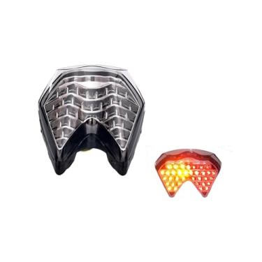 Imagem de TOPZONE Adequado para KTM 2007-2008-2009 690 SUPERMOTO; 2008-2011 690 DUKE/DUKE R; 2007-2011 990 SUPER DUKE R; Luz traseira de freio de LED + seta integrada (Smoke, flash LED Style1)