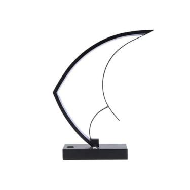 Imagem de Luminárias de cabeceira Abajur de mesa Decoração cabeceira Led Pequeno criativa Mesa centro Sala estar Estudo Enfeites Luminárias de mesa(Preto)