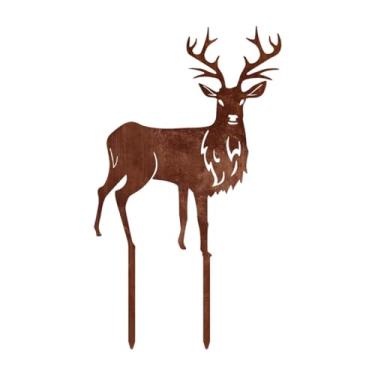 Imagem de predolo Estaca de jardim de Natal, decoração de Natal, estaca de ferro exclusiva, placa de jardim de rena para decoração de pátio externo