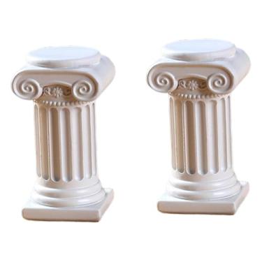 Imagem de Generic 2 peças estátuas de pilares romanos estátuas de colunas romanas esculturas decorativas de resina para casa mesa de casamento pátio decoração de, Style C