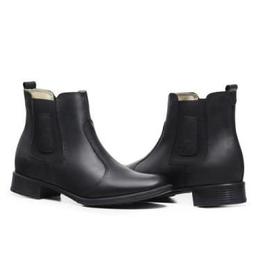 Imagem de Bota Chelsea feminina couro botina confortável - Pantaneiro, Preto, 37