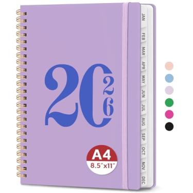 Imagem de Agenda 2026, agenda semanal e mensal, janeiro de 2026 a dezembro de 2026, livro de calendário de capa dura com abas e bolso interno, material escolar para mulheres e homens - A4 (21,6 cm x 28 cm