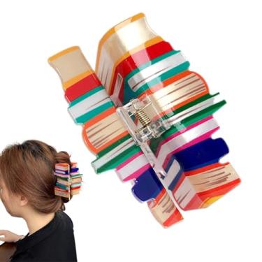 Imagem de Rrlihjgu Pregadores Garra Coloridos Para Cabelo,Pregadores Para Cabelo Feminino Com Formato De Livro | Barretes Coloridos Leves Para Mulheres Ocasiões Diversas Acessórios Fotográficos Para Rabo De