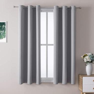 Imagem de Cortinas de janela ChrisDowa Small, 102 cm de comprimento, quarto cinz