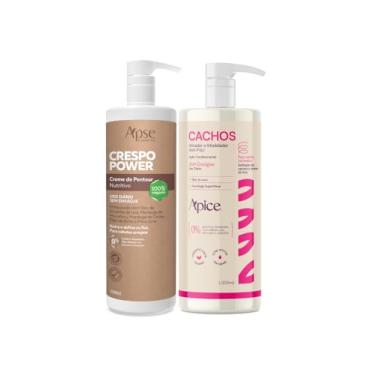 Imagem de Kit Ativador Crespo Power e Creme de Pentear Cachos 1L - Ápice