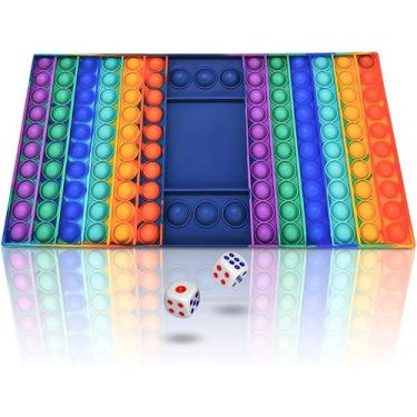 Imagem de Big Pop Game Fidget Toys, Jumbo Rainbow Chess Board Push Bubble Popper