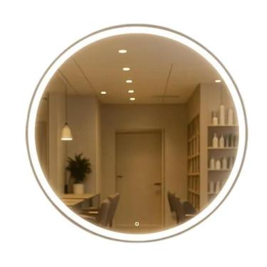 Imagem de Espelho Redondo Jateado Com Led Branco 60x60 Lapidado Touch - Ravima, 