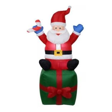 Imagem de Papai Noel Inflável Boneco Enfeite 180cm 6 Leds Enfeite Bivolt 110v e 