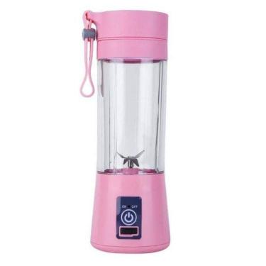 Imagem de Mini Liquidificador Shake Academia Portátil Recarregável 6 Rosa