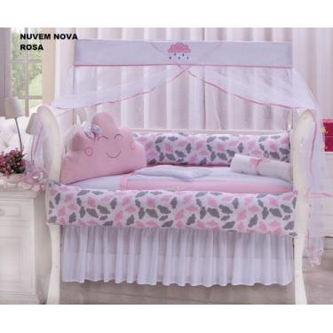 Imagem de Kit berço de nuvem rosa com branco - Hasack