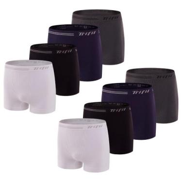 Imagem de Kit 8 Cuecas Box Masculina Sem Costura De Microfibra Trifil Lisa Básic