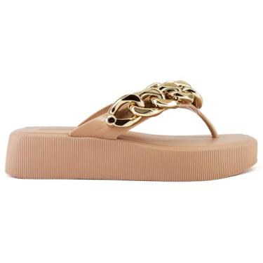 Imagem de Chinelo Petite Jolie Hit Corrente Leve Macia FlatForm Avelã (Avelã, BR, Adulto, Numérico, 36)