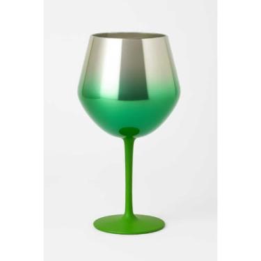 Imagem de Taça térmica copo em aço inoxidável 2 em 1 para Gin Drinks Vinho Espumante Prismática(Verde e Prata)
