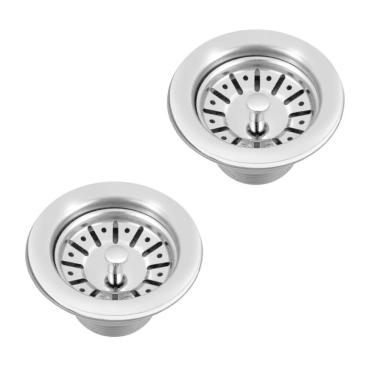 Imagem de Kit 2 Válvula Americana Inox Escoamento Pia 3.1/2`` Forusi