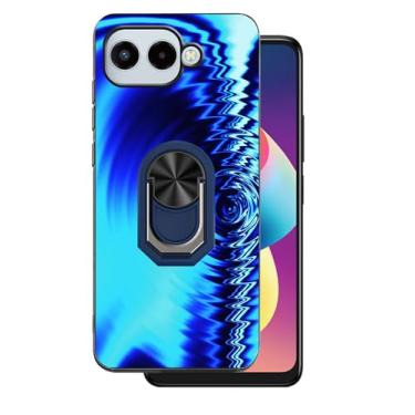 Imagem de DAMONDY Capa de telefone T-Mobile REVVL 8 5G com suporte de anel design de padrão de onda fina para mulheres e meninas, capa protetora de corpo inteiro de TPU macio à prova de choque para T-Mobile