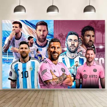 Imagem de Decoração de festa de aniversário, 1,5 x 0,9 m, faixa de fundo para decoração de festa de futebol, ambientes internos e externos.