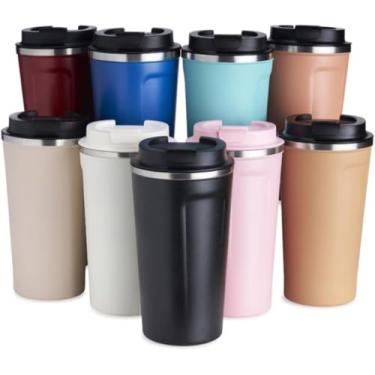 Imagem de Copo Térmico Cafe Cerveja Com Tampa Aço Inoxidável Anti-vazamento 500ml Cor:Azul Marinho