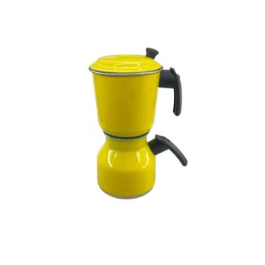 Imagem de Cafeteira Economica Aluminio Tipo Italiana, Globinho, Sifão 1,1 litros na cor Amarela.