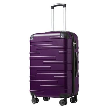 Imagem de Malas Coolife Conjunto com 3 peças, expansível (apenas a de 71 cm) com trava TSA, giratória, 51 cm, 61 cm, 71 cm, Roxa, L(28in)