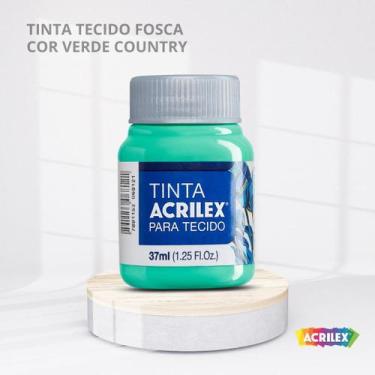 Imagem de Tinta para tecido fosca com 37ml cor verde country - ACRILEX
