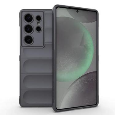 Imagem de Capa de celular antiderrapante e macia com absorção de impacto para Samsung Galaxy S25 S24 S23 S22 Ultra Plus Fe A55 A35 A16 A06 Note 20 U (para Galaxy S25 Ultra/cinza escuro)