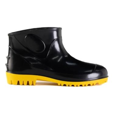 Imagem de Bota Botina Botinha PVC Cano Extra Curto para Açougue Cozinha Restaurantes Hotel Industrial Abatedouros Impermeável - Innpro (Preto/Amarelo, 43, BR, Adulto, Alfa, Único)