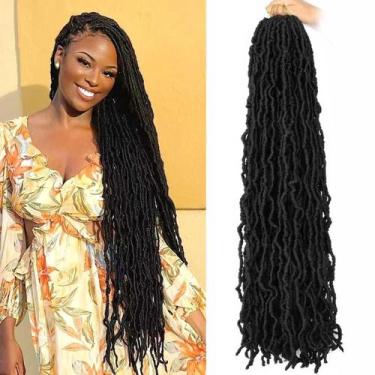 Imagem de Cabelo de crochê Faux Locs Mytarku Soft Locs 30 cm, 7 pacotes