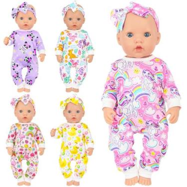 Imagem de Acessórios e roupas para bonecas: 5 conjuntos para bonecas de 35 a 45 