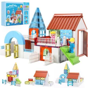 Imagem de Conjunto de construção de azulejos magnéticos CaringCubs para crianças