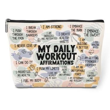 Imagem de Bolsa de maquiagem jeilink Daily Affirmations para mulheres de algodão