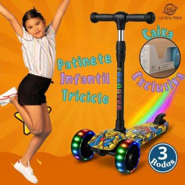 Imagem de Kit 2 Unidades Patinete Infantil Com 3 Rodas Dobrável colorido 70kg - 