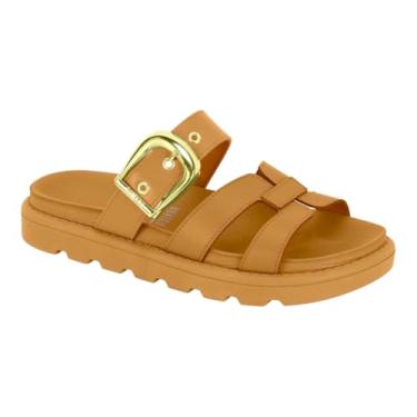 Imagem de Tamanco Papete Vizzano Feminino Chinelo Fivela Comfort Camel (Marrom, BR, Adulto, Numérico, 34)