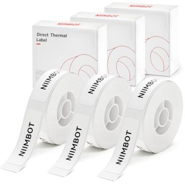 Imagem de NiiMbot Fita de etiqueta D11 - 3 rolos 0,59" 2,8" adesivos brancos à prova d'água substituição resistente a rasgos para D11/D110/D101 Impressora de etiqueta Escritório e Casa (15 × 50 mm)